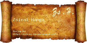 Zsirai Hanga névjegykártya
